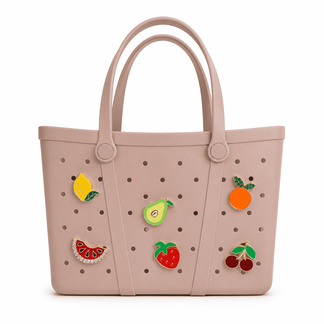 Time and Tru Women's Waterproof EVA Beach Tote Bag, Almond