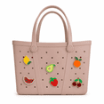 thumbnail image 4 of Time and Tru Women's Waterproof EVA Beach Tote Bag, Almond, 4 of 4
