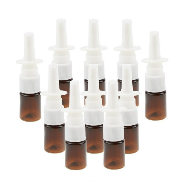 Dalazy 10 Pièces 5ml Mini Pulvérisateur Nasal Brun en Plastique Pulvérisateur de Bouteilles Fines Pompe
