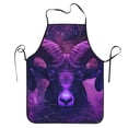 thumbnail image 5 of Uemuo Purple Starry Sky Antelope Printed Bib Apron, Adjustable , Water and Oil Resistant, Cooking Kitchen Chef Apron for Women Men, 5 of 5