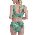 thumbnail image 3 of Vsdgher Womens High Waisted Bikini Sets Two Piece Swimsuit Cute Animals Print Tummy Control Bathing Suit-, 3 of 8
