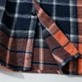 thumbnail image 3 of Men's Long Sleeve Plaid Baggy Shirt Jacket Knit Casual Button Down Fashion Shirts Loose Vintage Blouses with Pockets (2XL, Orange), 3 of 6