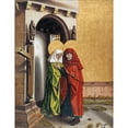 thumbnail image 2 of Konrad Witz 15x18 Black Ornate Wood Framed Double Matted Museum Art Print Titled - Joachim and Anne at the Golden Gate (1437-40), 2 of 5