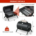 thumbnail image 4 of Portable BBQ Charcoal Grill with Thermometer & Wooden Handle, ompact Tabletop Barbecue Grill for Outdoor Camping, Picnic, Backyard Party Cooking, Black, 4 of 8