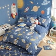thumbnail image 4 of JOLUSERE 2-Piece Outer Space Blue Comforter Twin Set,Soft Bear Astronaut Planet Quilt Bedding Set for Kids Boys, 4 of 9