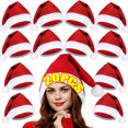 thumbnail image 2 of Gorros rojos de Papá Noel para adultos, niños, mujeres y hombres, gorros navideños suaves, suministros para fiestas navideñas, gorros de tela no tejida, suministros de decoración navideña para el hoga, 2 of 5