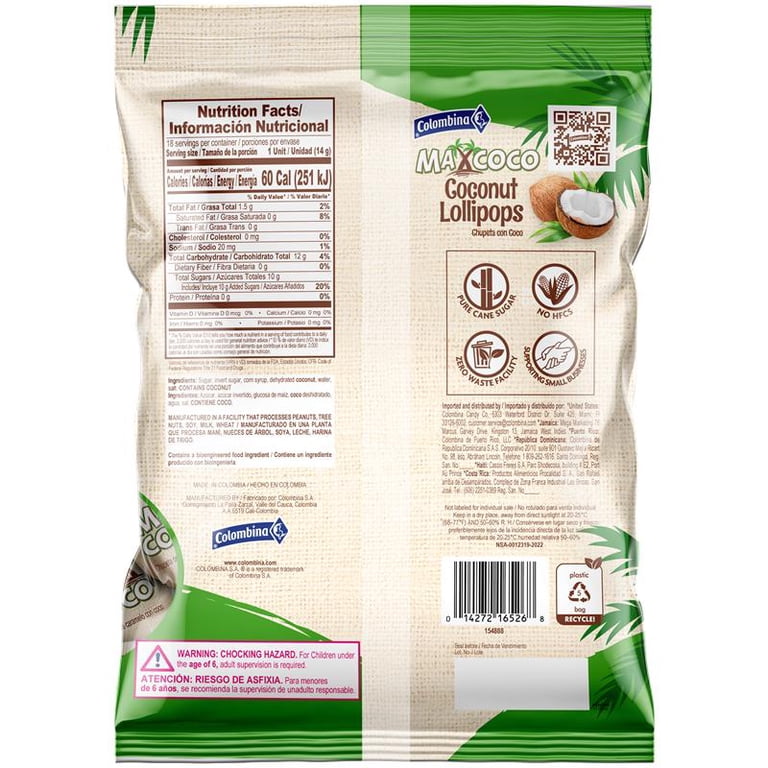 Max Coco Coconut Lollipops 18pcs - Walmart.com