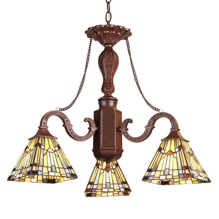 

RADIANCE Goods Tiffany-Style Mission 3 Light Mini Chandelier 23 Wide