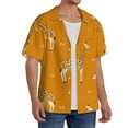 thumbnail image 2 of PAYOHTO Giraffes Animal Savanna Mens Hawaiian Casual Short-sleeved Shirt Tropical Summer Beach Button Down Shirts, 2 of 7