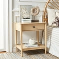 thumbnail image 2 of SAFAVIEH Boden Solid Retro 1 Drawer Nightstand, White Wash, 2 of 15