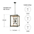 thumbnail image 5 of TOMIYA Rustic Farmhouse Chandelier Wood Pendant Lighting for Kitchen Island 12-Light Light Fixture for Dining Room Entryway Foyer, 5 of 7