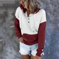 thumbnail image 4 of Vedolay Fall Tops for Womens Hoodies Half Zip Long Sleeve Oversizd Crop Pullover Sweatshirts with Pockets,Red L, 4 of 5