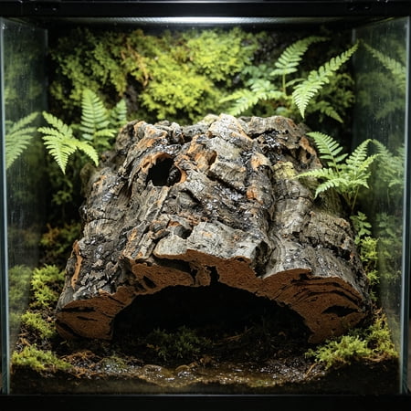 BESTYASH Natural Tree Bark Reptile Hideout for Terrarium with Climbing Surface and Secure Shelter