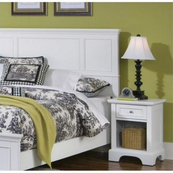 Homestyles Naples Queen Panel Headboard 2 Piece Bedroom Set in White Finish