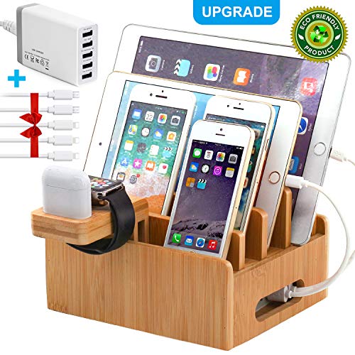 Bamboo Charging Station For, Wooden Charging Station For Multiple Devices