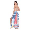 thumbnail image 3 of FORMRS Womens Long Sarong Beach Wrap Semi-Sheer Bikini Skirt Bathing Swimsuit Cover Up, Red Sailboats, 3 of 7