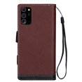 thumbnail image 2 of Allytech Flip Cover for Samsung Galaxy Note 20, PU Leather Folding Stand Shockproof Credit Cards Slots Drop Protection Wrist Strap Magnetic Closure Wallet Case for Galaxy Note 20, Brown, 2 of 6