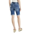 thumbnail image 3 of INC International Concepts Womens Mid Rise Ripped Bermuda Shorts Medium Indigo 10, 3 of 3
