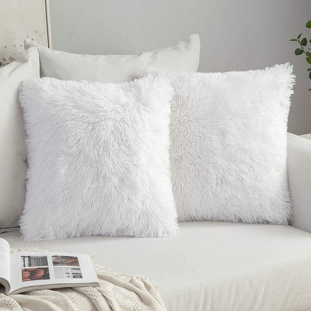 Everly Quinn Faux Fur Decoration Throw Pillow Covers