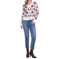 thumbnail image 2 of INSPIRE CHIC Women's Sweater Floral Print Open Front Cardigan  V Neck Button Down Long Sleeve Knit Sweater L White, 2 of 6
