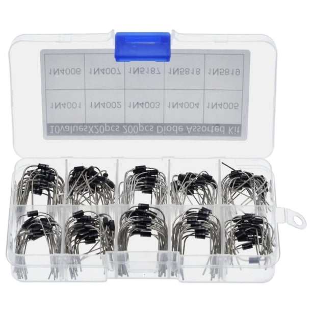 Kit Surtido Diodos Rectificadores 200 Piezas Con Caja Diodos Rectificadores Surtidos 10 Valores