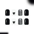 thumbnail image 5 of Pack Of 24 Black Heart Glitters Easy To Apply Reusable False Nails For Women Girl Party Decoration, 5 of 8