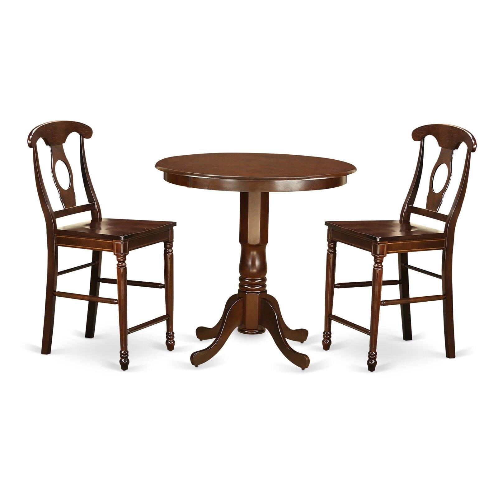 East West Furniture Jackson 3 Piece Keyhole Dining Table Set