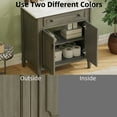 thumbnail image 5 of Euroco 31" Vintage Bathroom Vanity with Sink, Rustic Bathroom Cabinet with Soft Close Doors and Adjustable Shelf, Curved Profile Design, Rubber Wood Legs, Gray, 5 of 9
