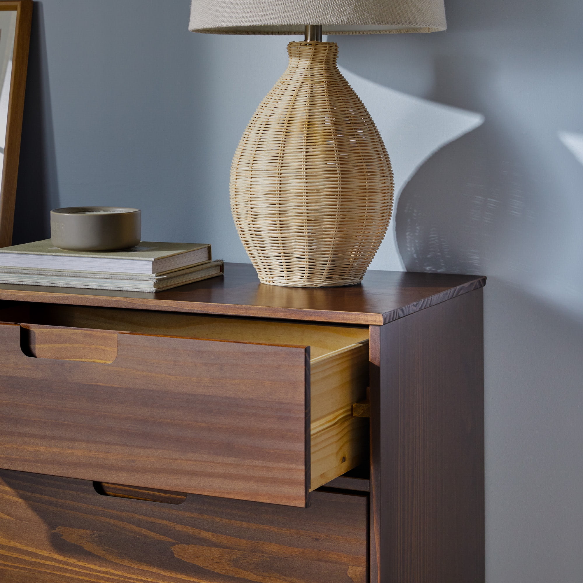 Walker Edison Sonoma 6-Drawer Solid Wood Dresser, Walnut