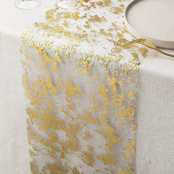 Soumake Table Runner Sequin Glitter Table Cover Fine Craftsmanship Bronzing Table Cloth for Home Parties Decoration