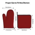 thumbnail image 3 of KLL Maroon Pattern Oven Mitts and Pot Holders 2pcs Sets for Kitchen, Oven Mitt Heat Resistant 536°F, Oven Gloves for Kitchen,Cooking and Baking, 3 of 7