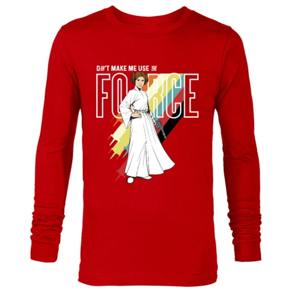 Star Wars Princess Leia Don't Make Me Use The Force - Long Sleeve T-Shirt for Men -Customized-New Red