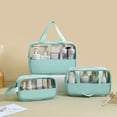 thumbnail image 1 of Bilqis Deals Zippered Tote Bag, Portable Bathroom Travel Bag In Clear PVC And Candy Color Patchwork Cosmetic Bag, 1 of 5
