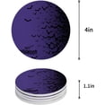thumbnail image 1 of FMSHPON Halloween Bat Purple Black Gradient Set of 6 Round Coaster for Drinks, Absorbent Ceramic Stone Coasters Cup Mat with Cork Base for Home Kitchen Room Coffee Table Bar Decor, 1 of 6
