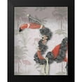 thumbnail image 2 of Fab Funky 15x18 Black Modern Framed Museum Art Print Titled - Flamingo and Pearls, Portrait, 2 of 5
