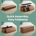 thumbnail image 5 of LEDREM 43" Foldable Storage Ottoman Bench, Ottoman with Storage 660lb Capacity, Synthetic Leather Ottoman Footstool, Coffee Brown, 5 of 8