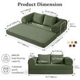 thumbnail image 2 of COOLHUT 78.7" W Convertible Sofa Bed, Foam Floor Sofa, Folding Sleeper Sofa Couch Bed with Six Frame, High Rebound Density Sofa, Corduroy Sofa Couch Bed for Living Room, Bedroom, Oliver Green, 2 of 11