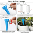 thumbnail image 4 of CNDRLEF 24-Pack Self Watering Spikes for Plants, Adjustable Drip Bottle Irrigation System for Indoor Potted Plants, Vacation Plant Waterer (Blue/Green), 4 of 7