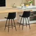 thumbnail image 6 of KERDOM 24" Dining Chairs Set of 2, Modern Kitchen & Dining Room Chairs, Upholstered Faux Leather Dining Chair, Armless Dinner Side Chairs with Sturdy Metal Legs (Black, Set of 2), 6 of 8