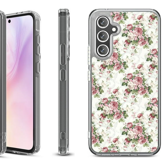Shockproof Protective Phone Case for Samsung Galaxy A26 5G, by OneToughShield - Floral/Rose