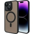 thumbnail image 2 of Compatible with iPhone 15 Plus Magnetic Frosted Case with Camera Lens Film Compatible with MagSafe Wireless Charging Case Men Women Translucent Matte Shockproof Phone Cover, Black, 2 of 14