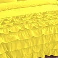 thumbnail image 6 of DNG Creations 1 Piece Vintage Ruffle Duvet Cover 100% Egyptian Cotton, 800 Threads Count - With Zipper & Corner Ties ( Oversized Queen - Solid Yellow ), 6 of 7