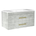 thumbnail image 1 of Modern Floating Bathroom Vanity Set, Wall Mounted Cabinet with Large Soft-Close Drawer and Gold Handle, Space-Saving Design, 1 of 7