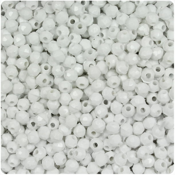 BeadTin White Opaque 4mm Faceted Round Craft Beads (1250pcs) Walmart