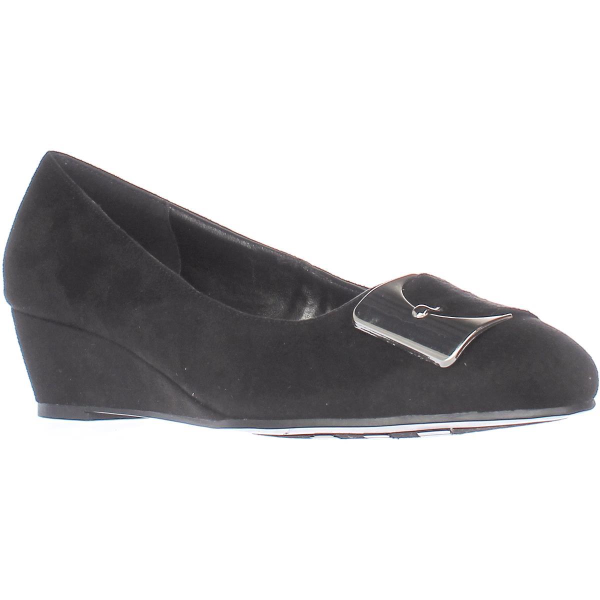 Womens Impo Gustine LowHeel Wedge Pumps Black