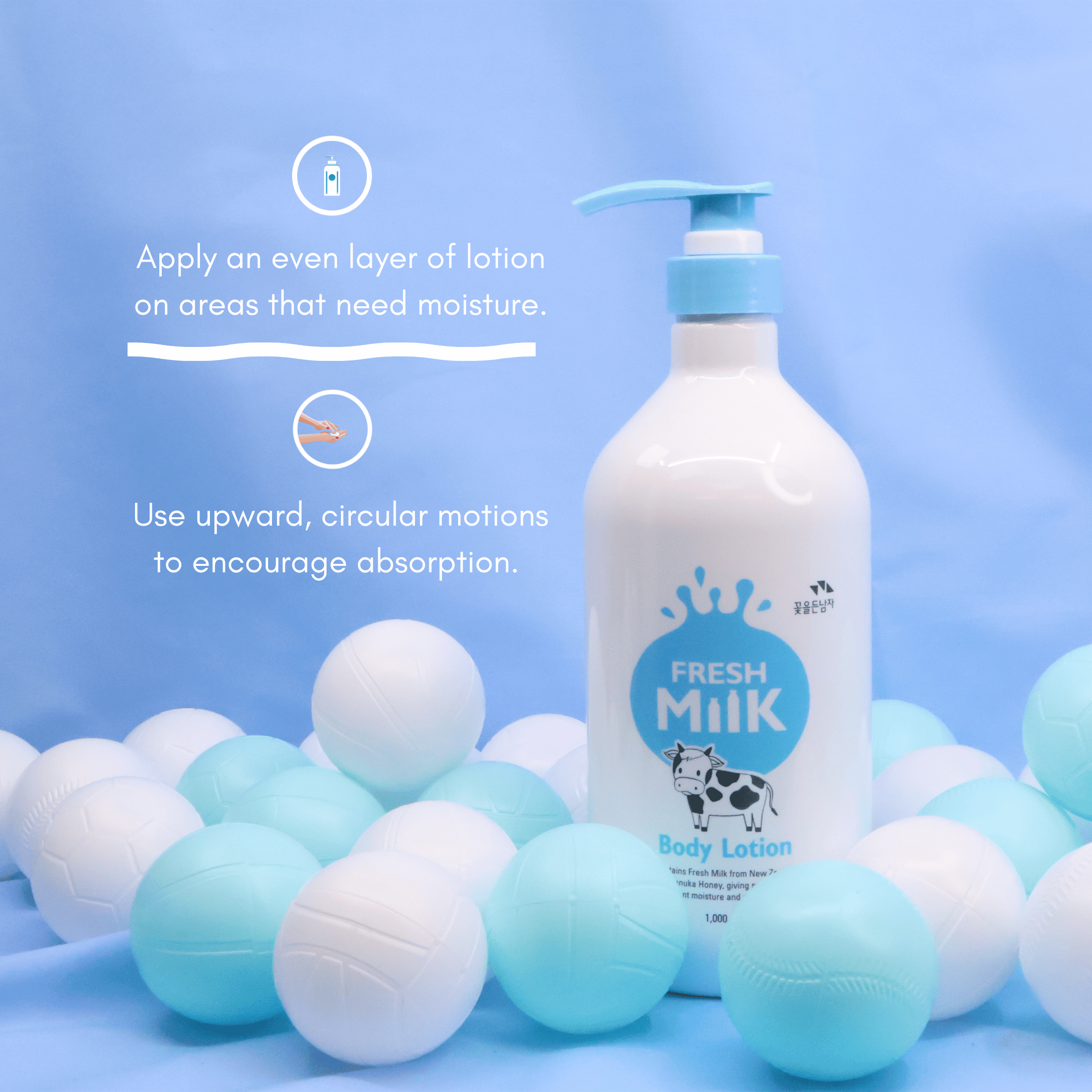 Flor de Man Fresh Milk Body Lotion with Milk Protein, Coconut Oil & Manuka Honey – Nourishing, Moisturizing Lotion for All Ages, Daily Hydration
