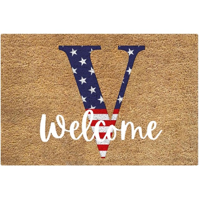 Patriotic Welcome Mat Outdoor 4th of July Kitchen Rugs Set Anti-Slip Mats for Front Door Outdoor Veterans Day Decor Sunflower Door Mats Living Room Decor