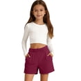 thumbnail image 4 of Girls Athletic Casual Shorts Loose Fit Breathable Playwear Comfortable Elastic Waistband for Sports Outdoor Activities Gymnastics Pants 9-10 Years, 4 of 4
