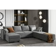 thumbnail image 1 of HONBAY Canapé Sectionnel Modulaire Réversible Moderne en Forme de U avec Méridienne, Gris, 1 of 7
