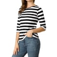 thumbnail image 1 of Disfraz de Día de San Patricio Allegra K para mujer Mangas en el codo Top Cuello redondo Camiseta ajustada M, 1 of 6